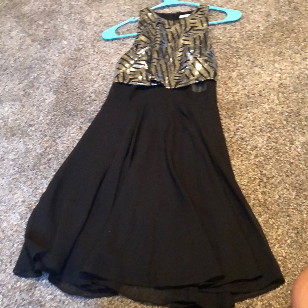 Black and silver homecoming dress